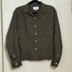 Current/Elliott Olive Button Down Shirt